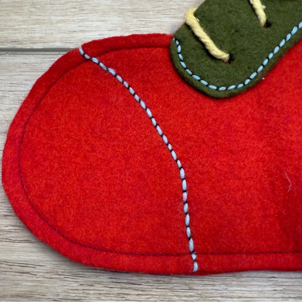 Vintage 70’s handmade Felt Christmas Stocking Appliqué Embroidered Boho‎ - Picture 3 of 9